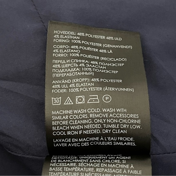 Club Monaco Wool Blend Women's Navy Wide Leg Jumpsuit Size 10 - Picture 9 of 10